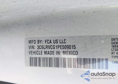 2023 Ram Promaster 2500 High Roof 136 Wb from USA, damaged, VIN 3C6LRVCG1PE509015